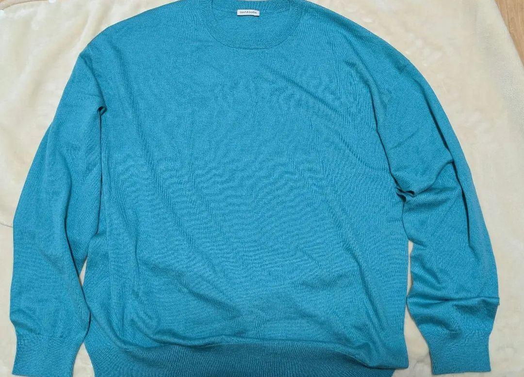 カシミヤシルク 180 クルーネック, T Blue／cash&barba