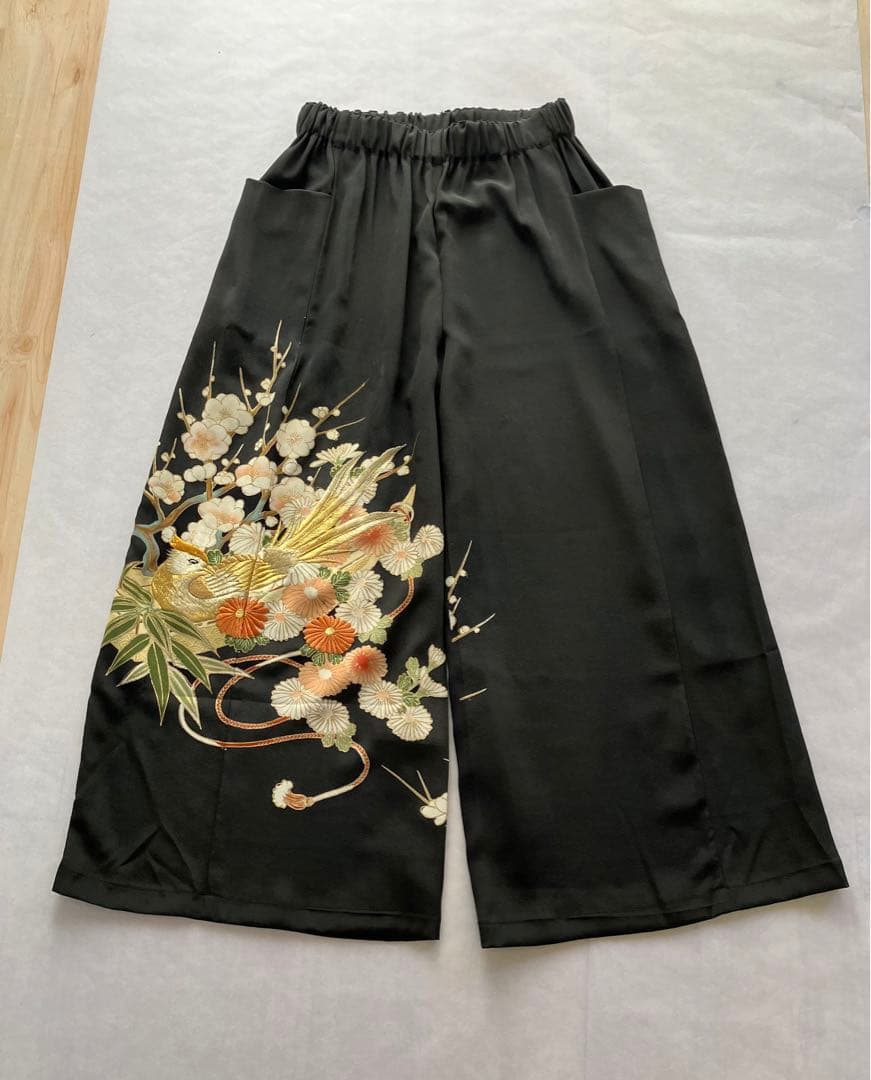 留袖リメイク　着物リメイク　チャイナジャケット　パンツ　ベスト　アンサンブル