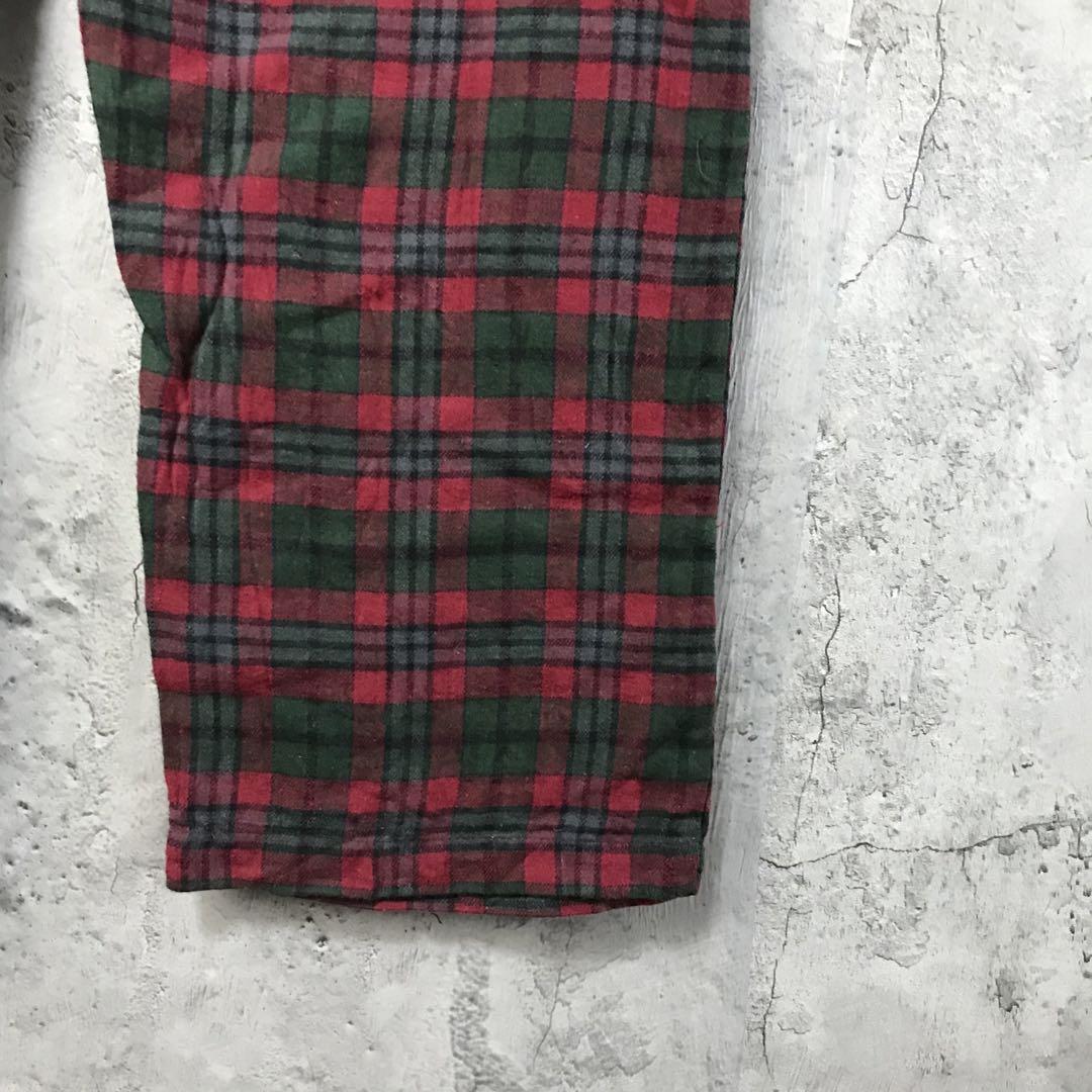 yz67古着　チェックパンツ　パジャマパンツ　赤　緑　グレー　黒　90s Y2K