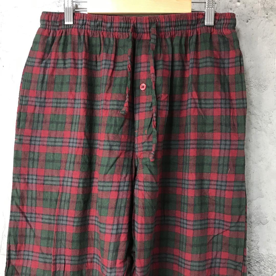 yz67古着　チェックパンツ　パジャマパンツ　赤　緑　グレー　黒　90s Y2K