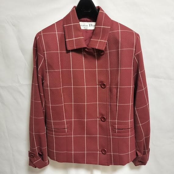 クリスチャンディオール ジャケット ジップアップ えんじ 茶 MサイズM Christian Dior