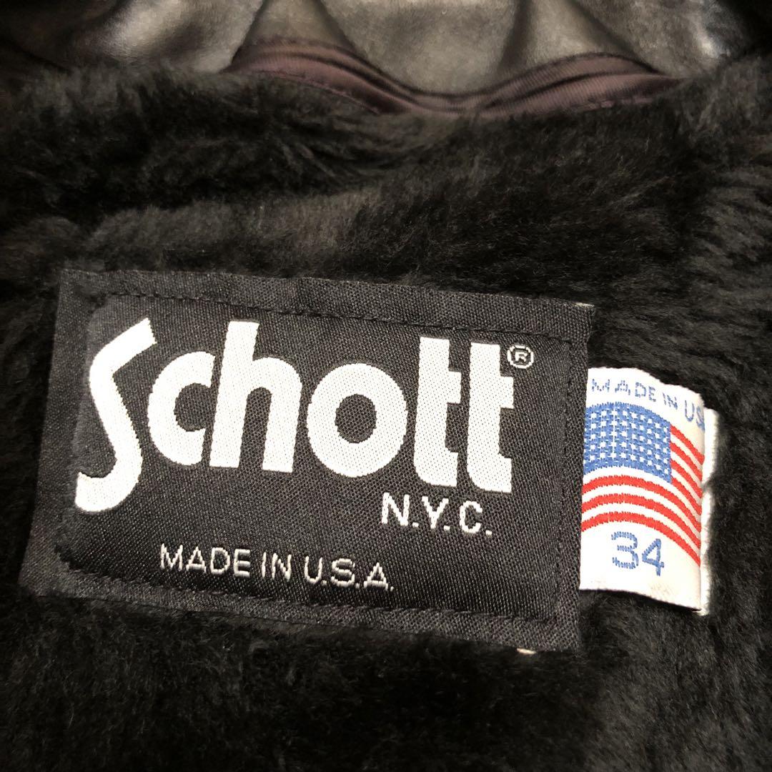 ★極美品★Schott レザージャケット ボアライナー ライダース 34 S