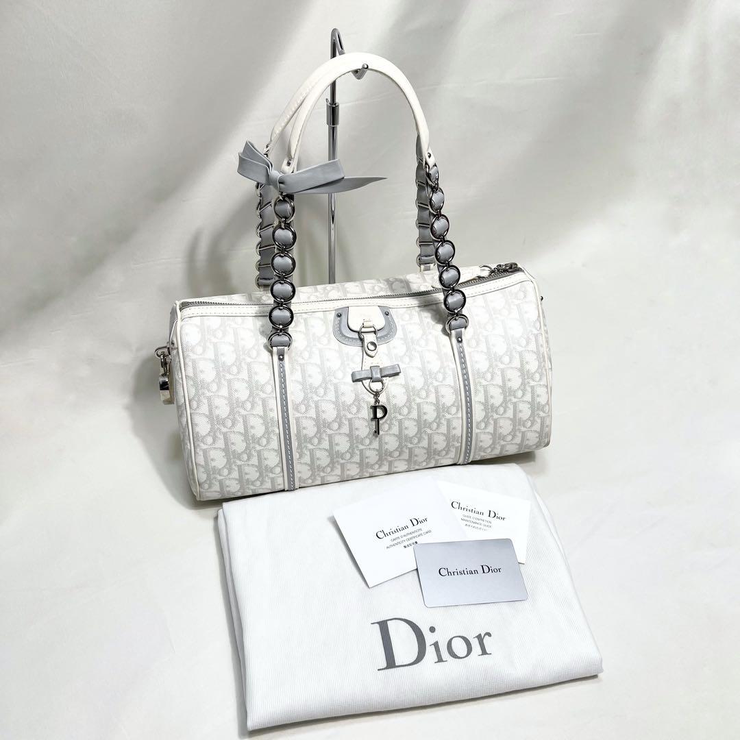 【楽ギフ_のし宛書】 ChristianDior クリスチャンディオールロマンティックバッグ白 バッグ