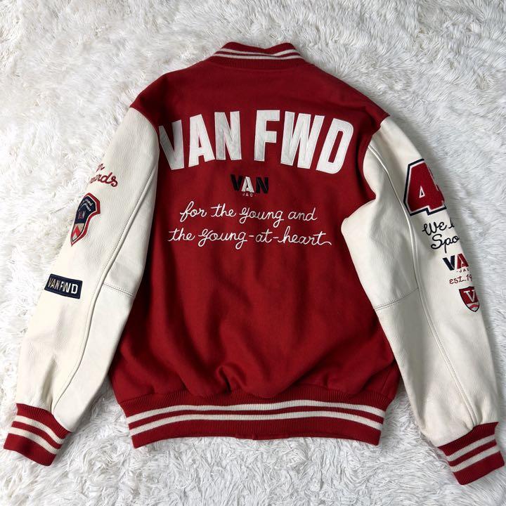 激レア・美品】VAN JACKET フルデコ スタジャン 赤×白 袖レザー-