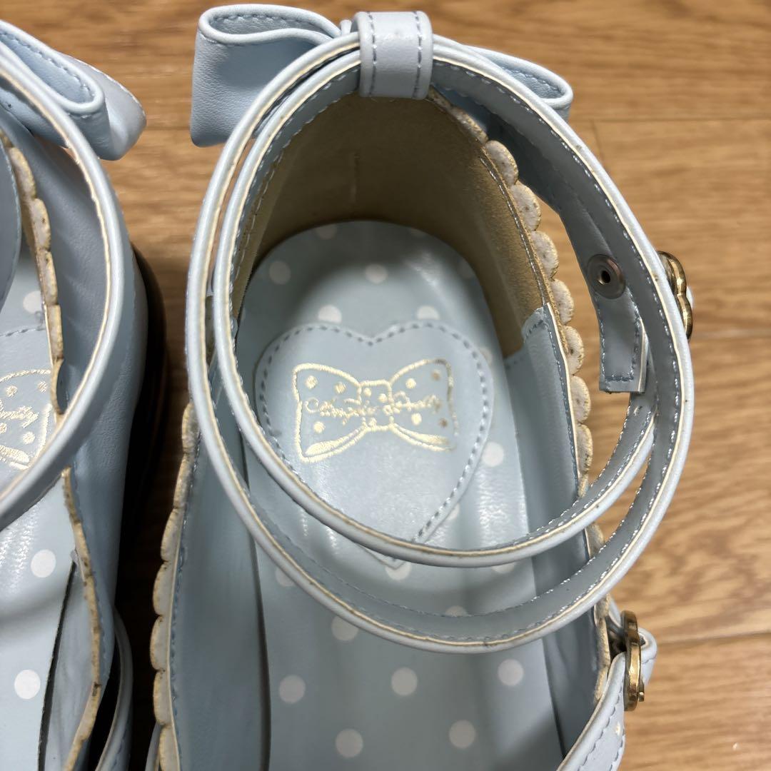 Angelic pretty tea party shoes S サックス
