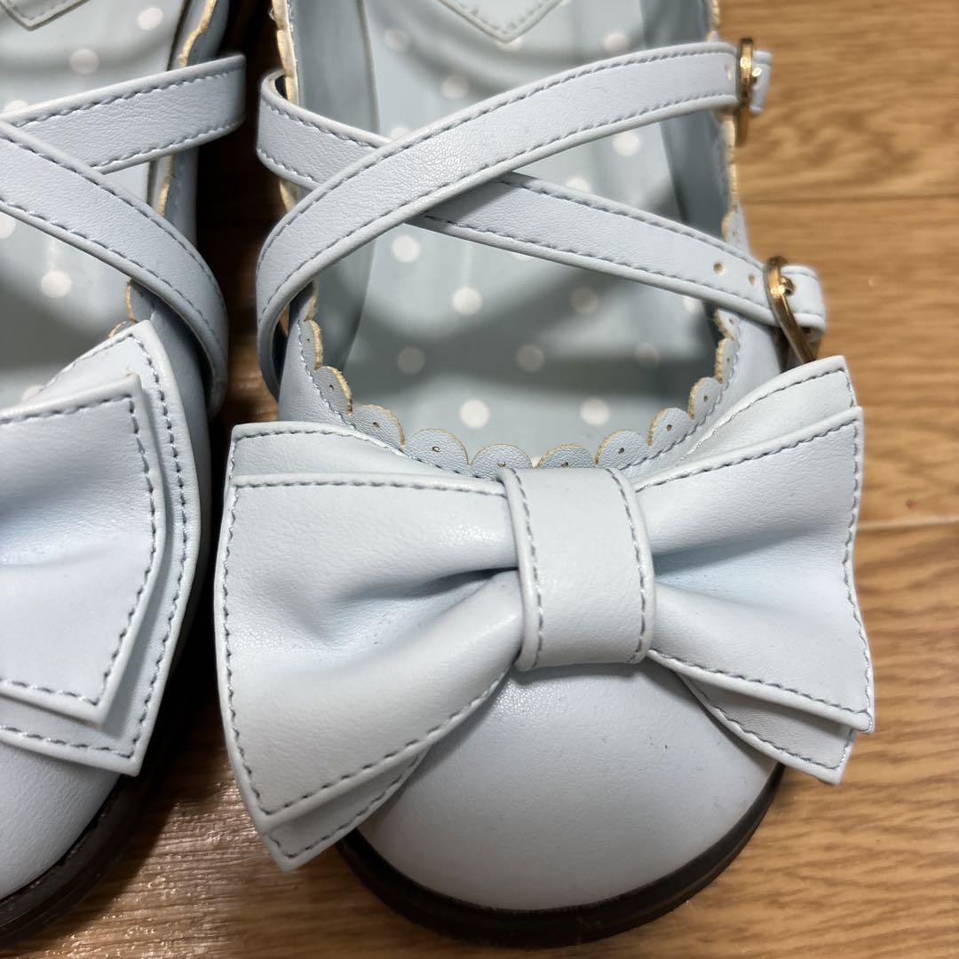 Angelic pretty tea party shoes S サックス