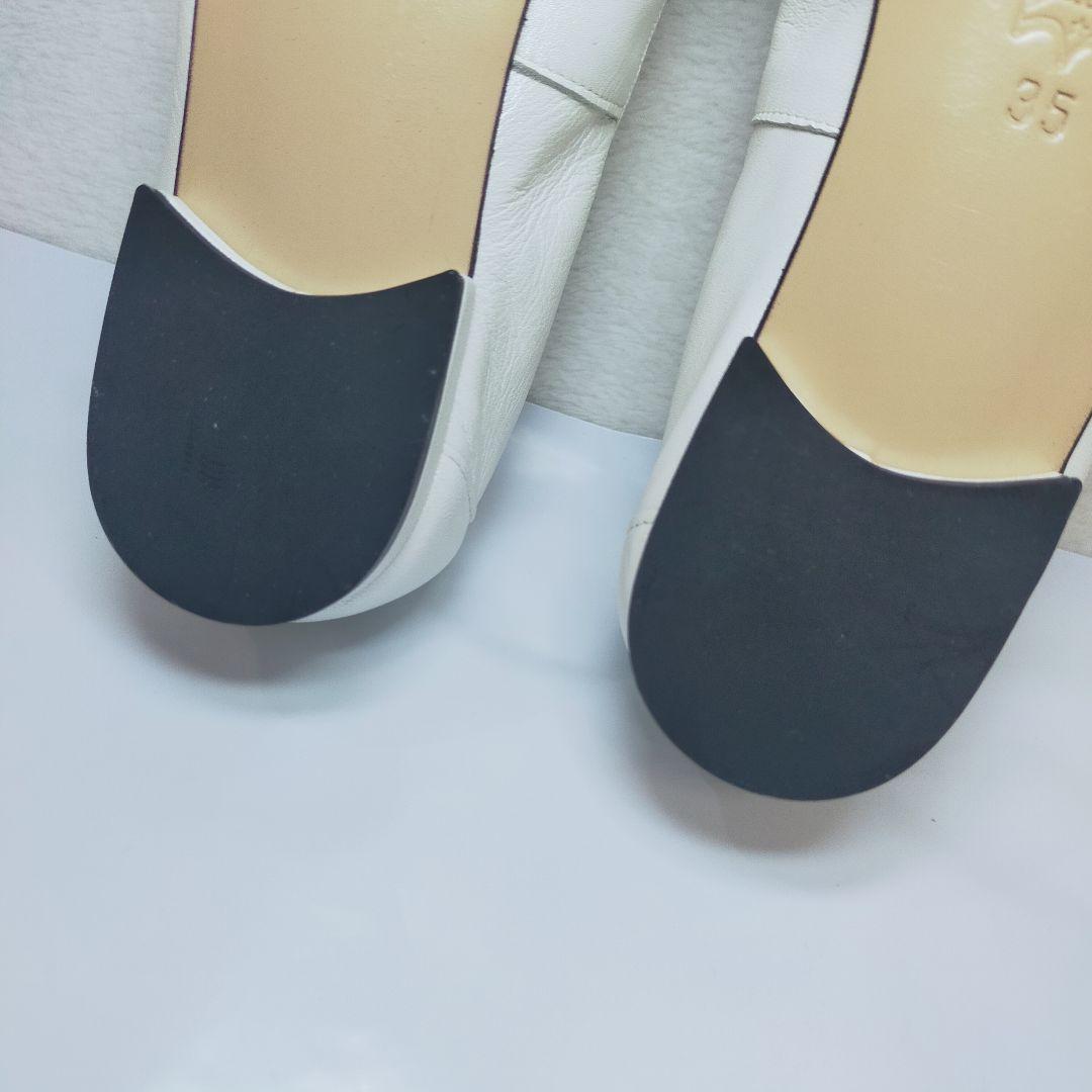美品 FABIO RUSCONI バレーシューズ リボン レザー