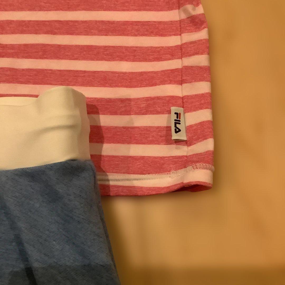 FILA ストライプ Tシャツ ショートパンツ セット　M FILA ストライプ Tシャツ ショートパンツ セット M