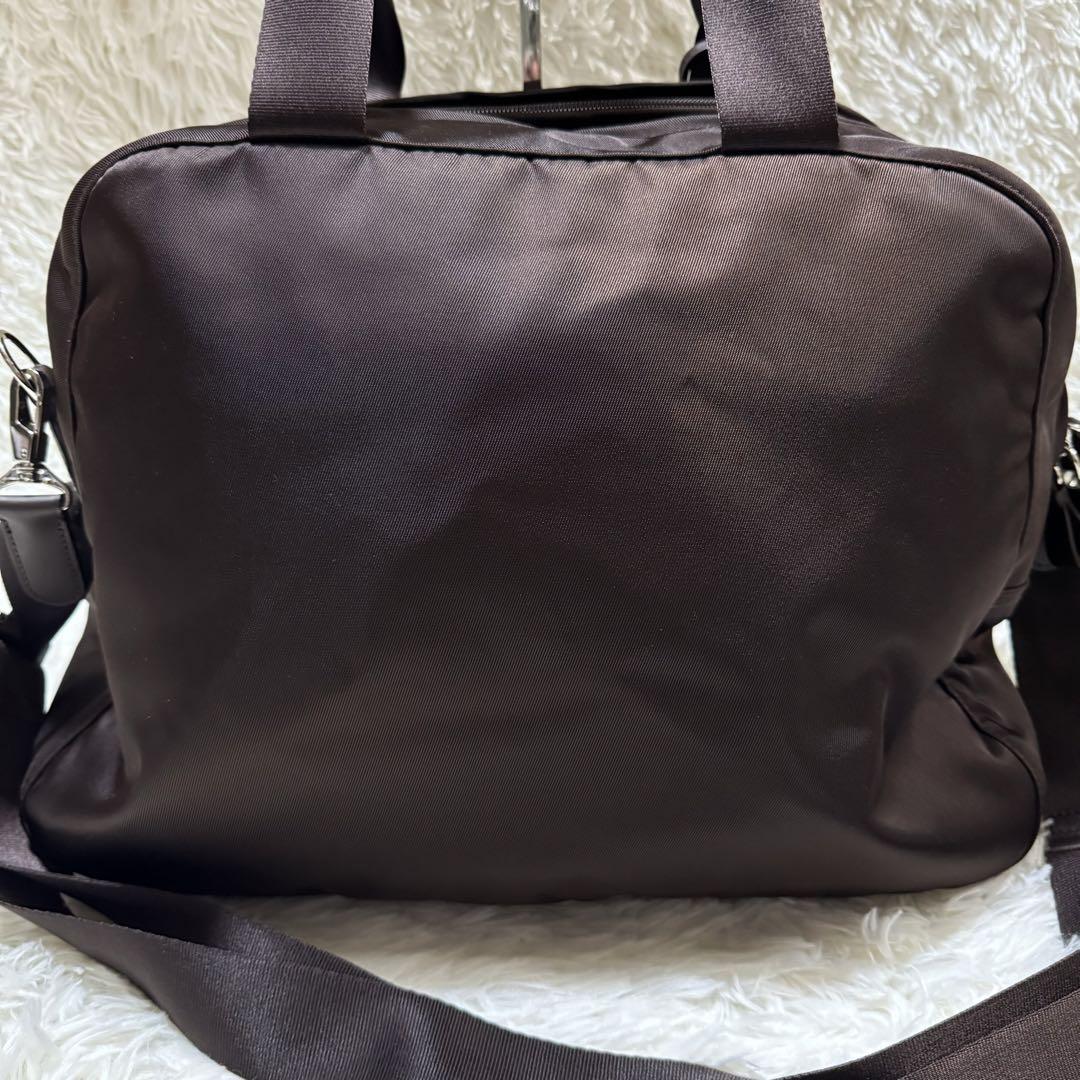 美品】 アニエスベー ボストンバッグ 南京錠 鍵付き ブラウン 2way