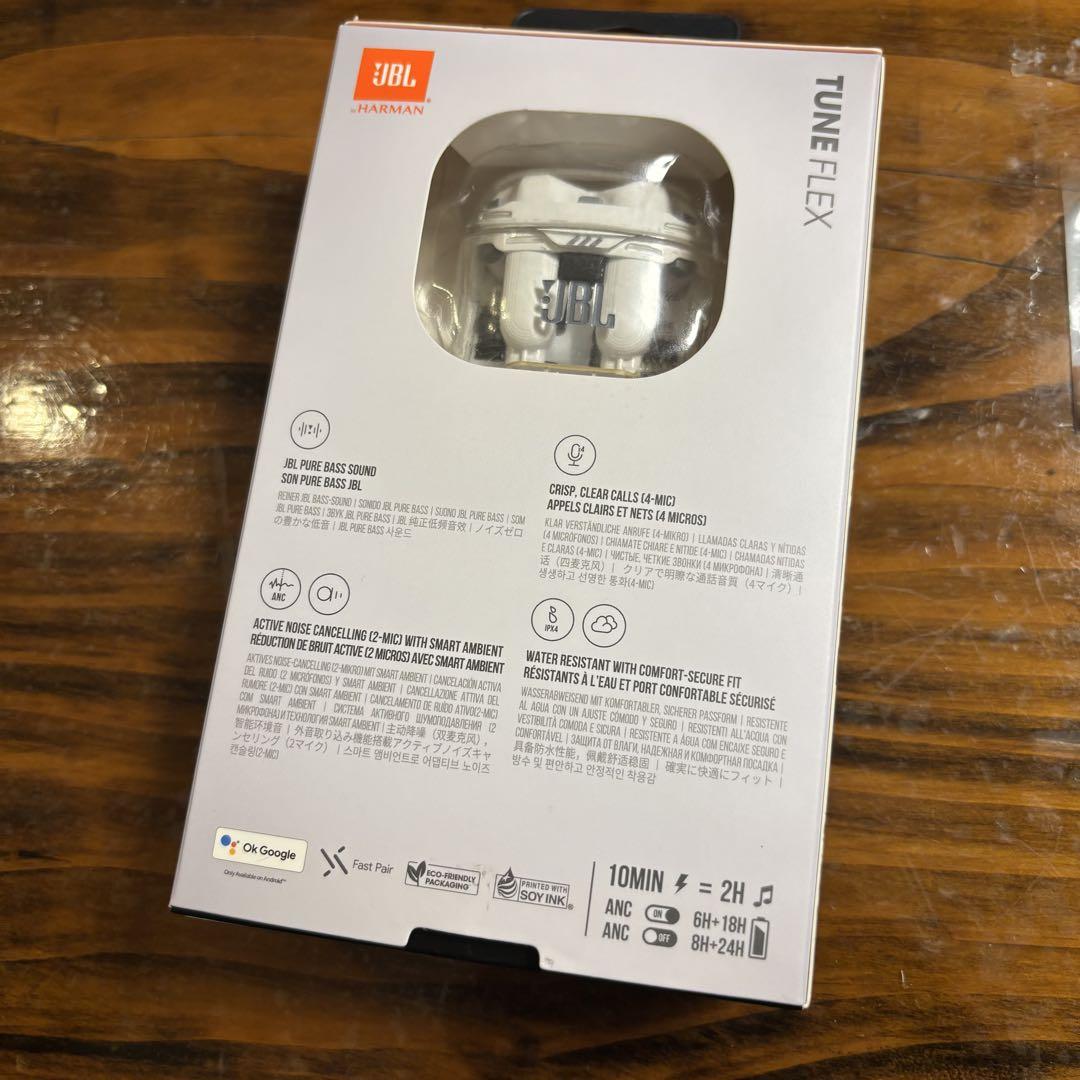JBL TUNE FLEX ワイヤレスイヤホン White/Clear