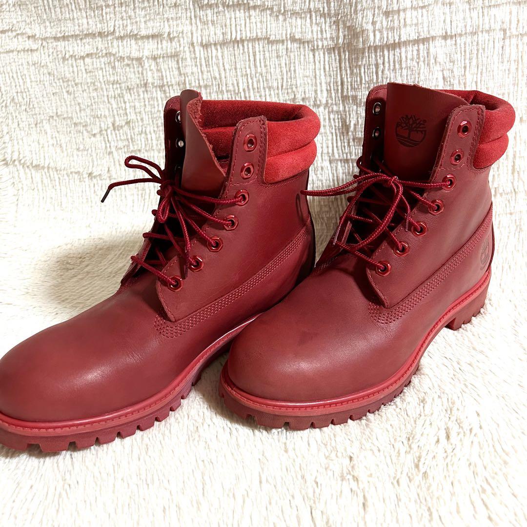 希少　Timberland ワークブーツ　レザー　レッド　27cm 7ホール