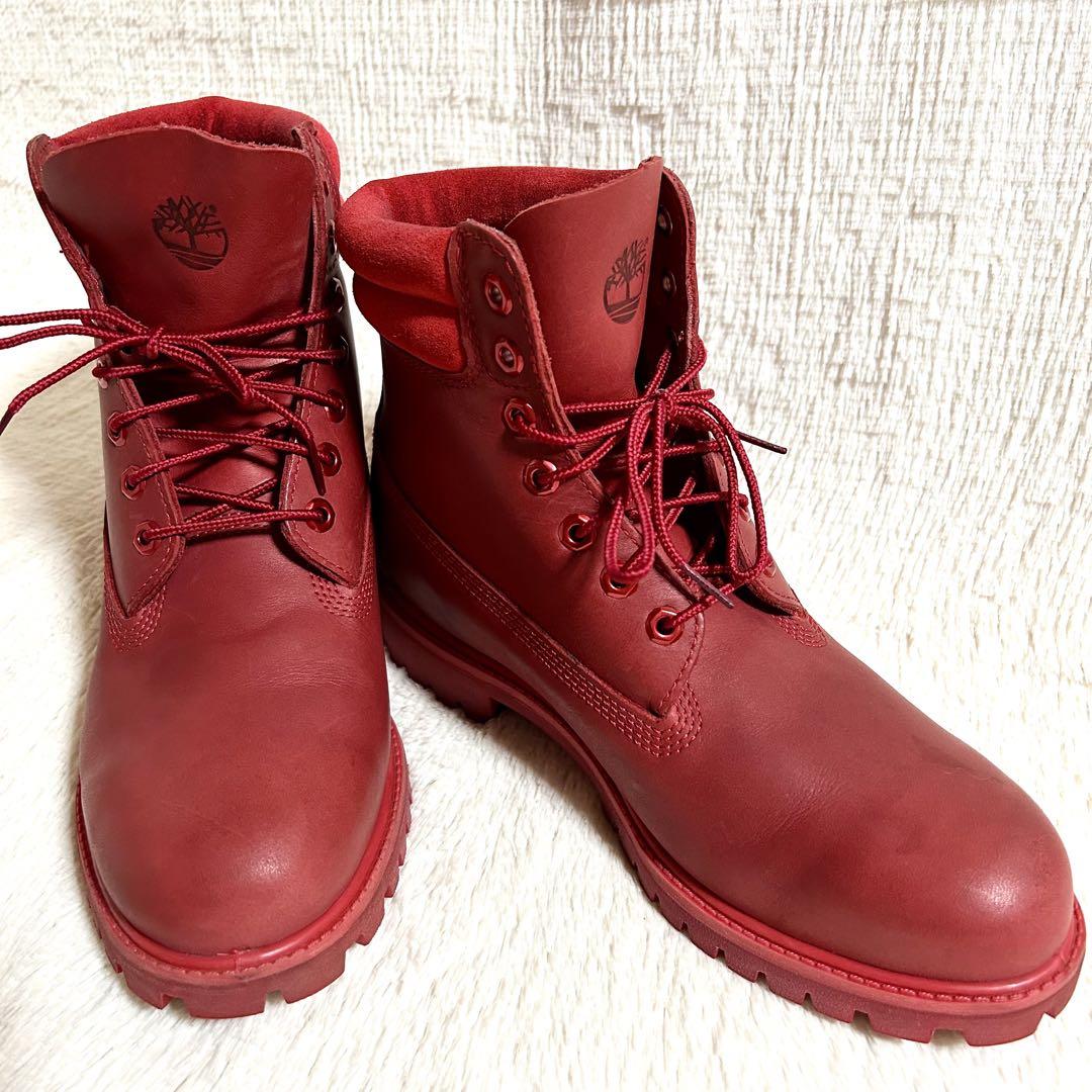 希少　Timberland ワークブーツ　レザー　レッド　27cm 7ホール