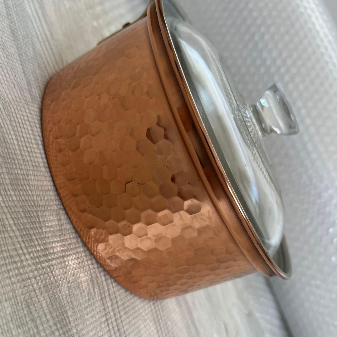 銅製 銅鍋 片手鍋 ガラス蓋 槌目 未使用 新光金属 純銅製 片手鍋 槌目 銅製 銅鍋 片手鍋 ガラス蓋 槌目 未使用 新光金属 純銅製 片手鍋 槌目