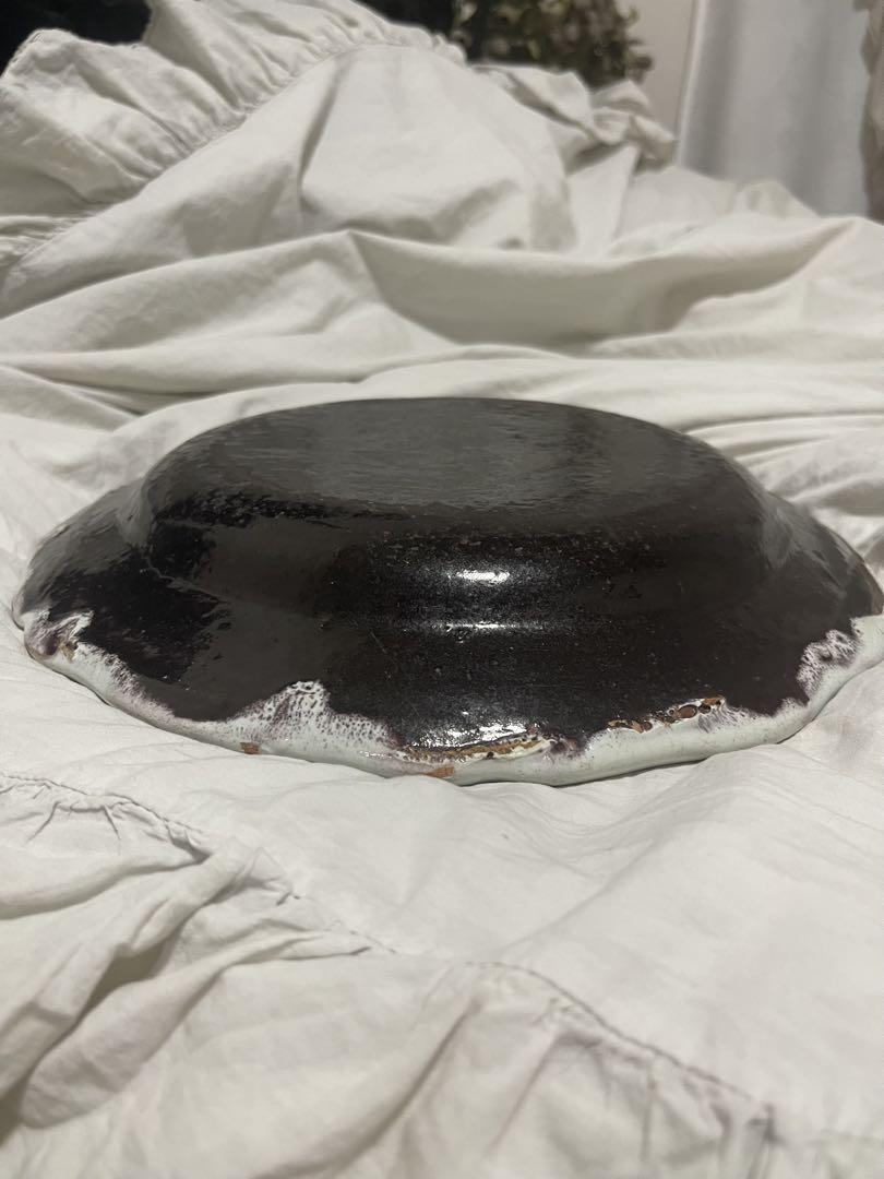 美品 フランスアンティーク キュノワール 大皿 Cul Noir 花リム
