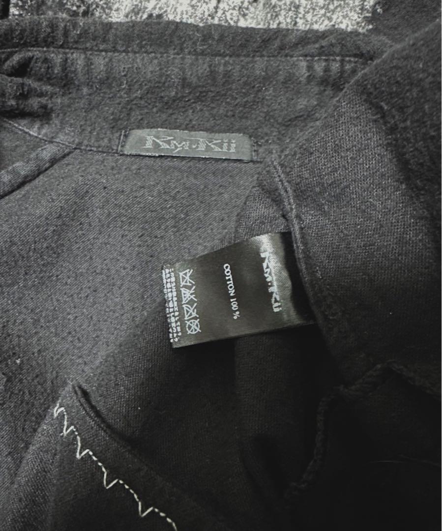 KMRii スカル サーペント ムラ染ロングシャツ カーディガン 起毛 春秋 メンズ
