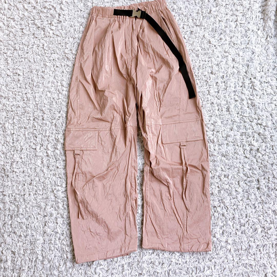 美品MAISON SPECIALメタリックバナナワークパンツ　ピンク