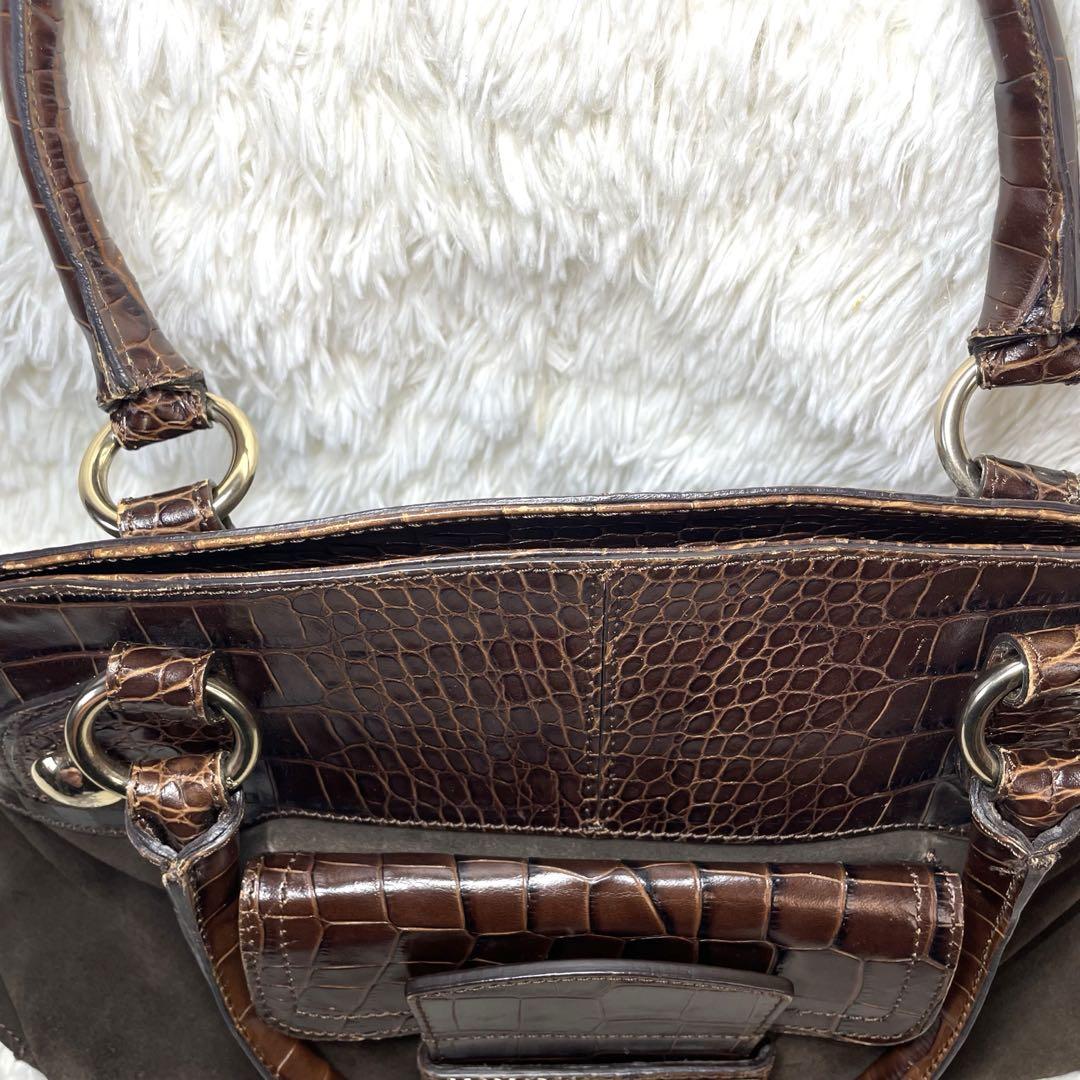 Max Mara ✨マックスマーラ　クロコダイル調　ワニ柄　ハンドバッグ