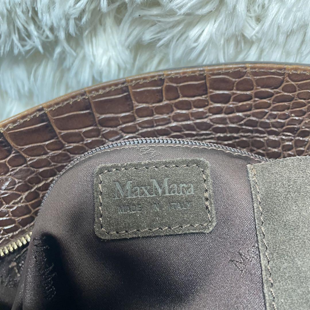 Max Mara ✨マックスマーラ　クロコダイル調　ワニ柄　ハンドバッグ
