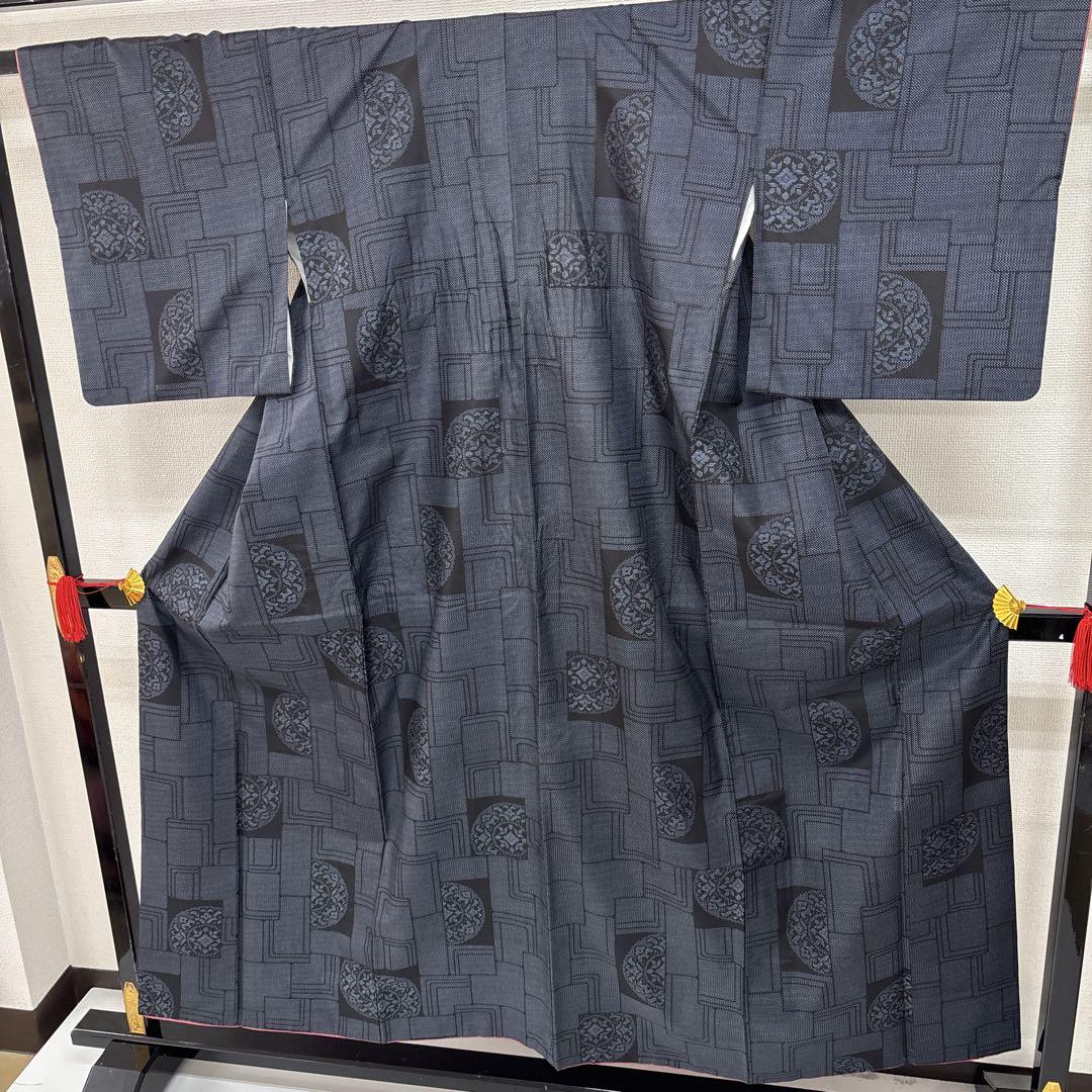 大島紬 華紋 幾何学模様 素敵な絣柄 正絹 AK-5571
