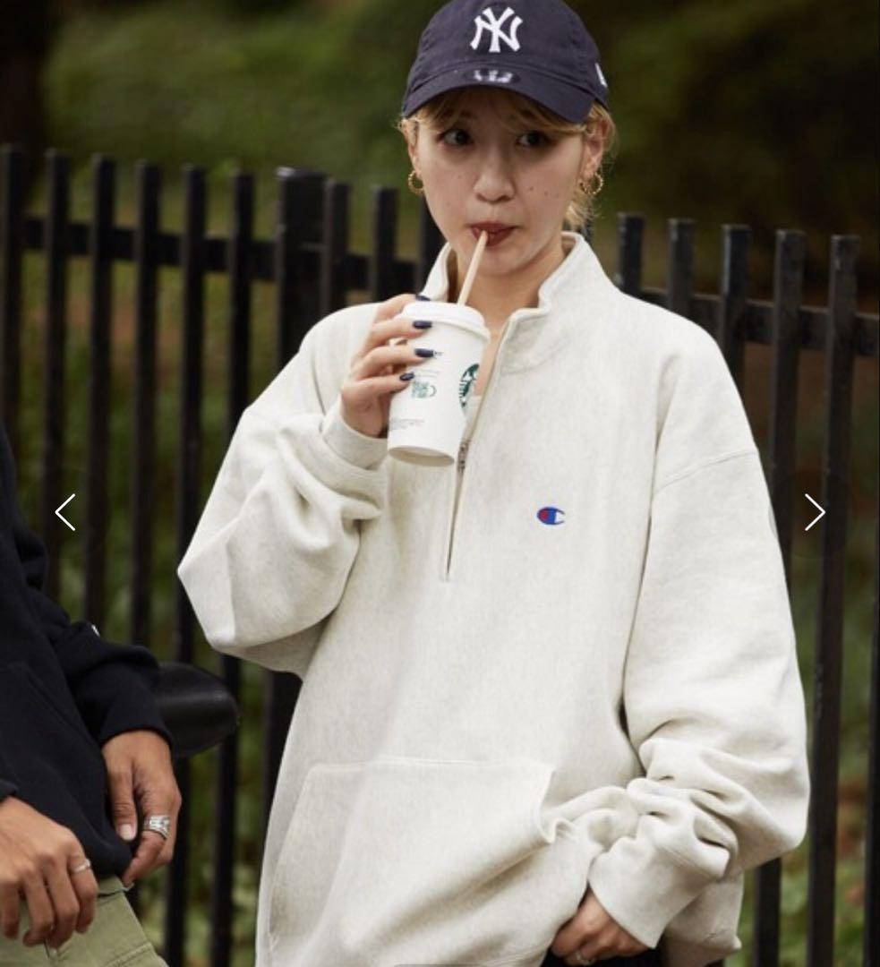 champion/チャンピオン 別注 リバースウィーブ ハーフジップ スウェット