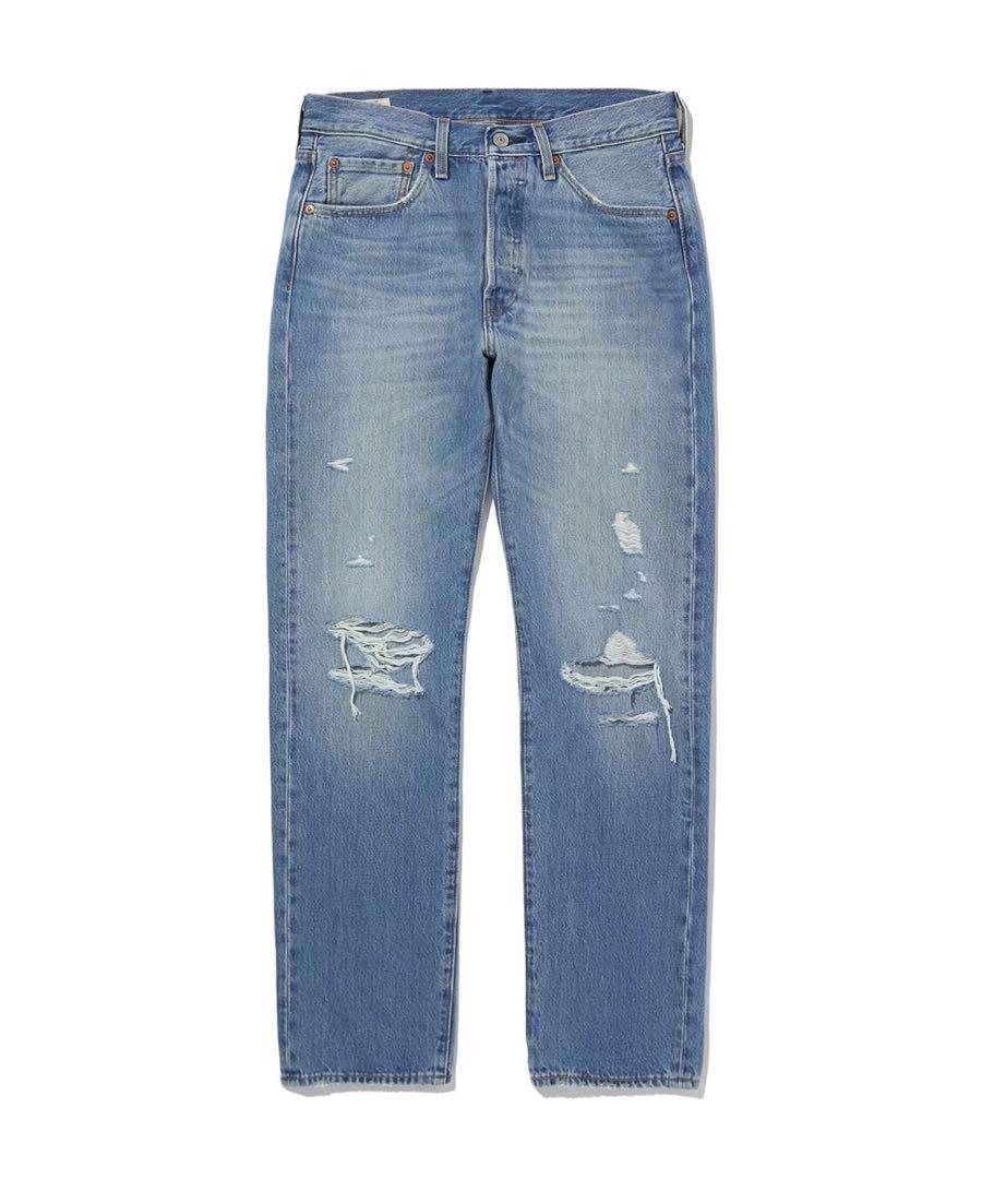 Levi's 501(R) ジーンズ ミディアムインディゴ DESTRUCTED