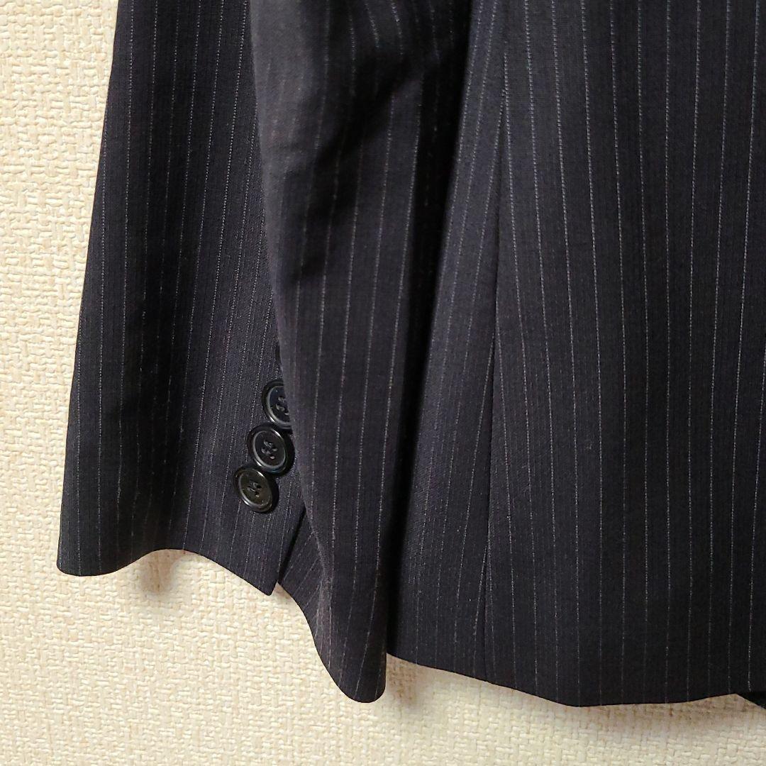 れそうです 値下げ 大きいサイズ 裏地無 13号 yAN8S-m84548061632 23区 紺色ストライプ パンツスーツ44 ヒップ