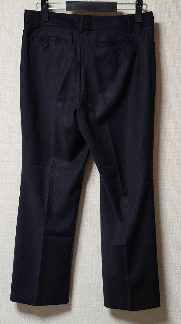 れそうです 値下げ 大きいサイズ 裏地無 13号 yAN8S-m84548061632 23区 紺色ストライプ パンツスーツ44 ヒップ