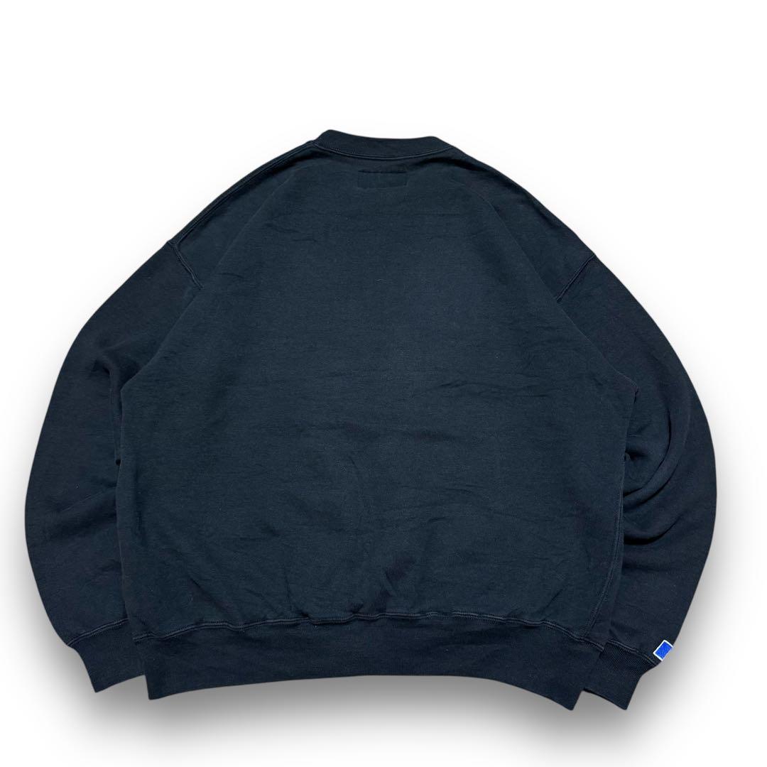 old usa russel スウェット前V炭黒ブラック XLラッセル2トーン
