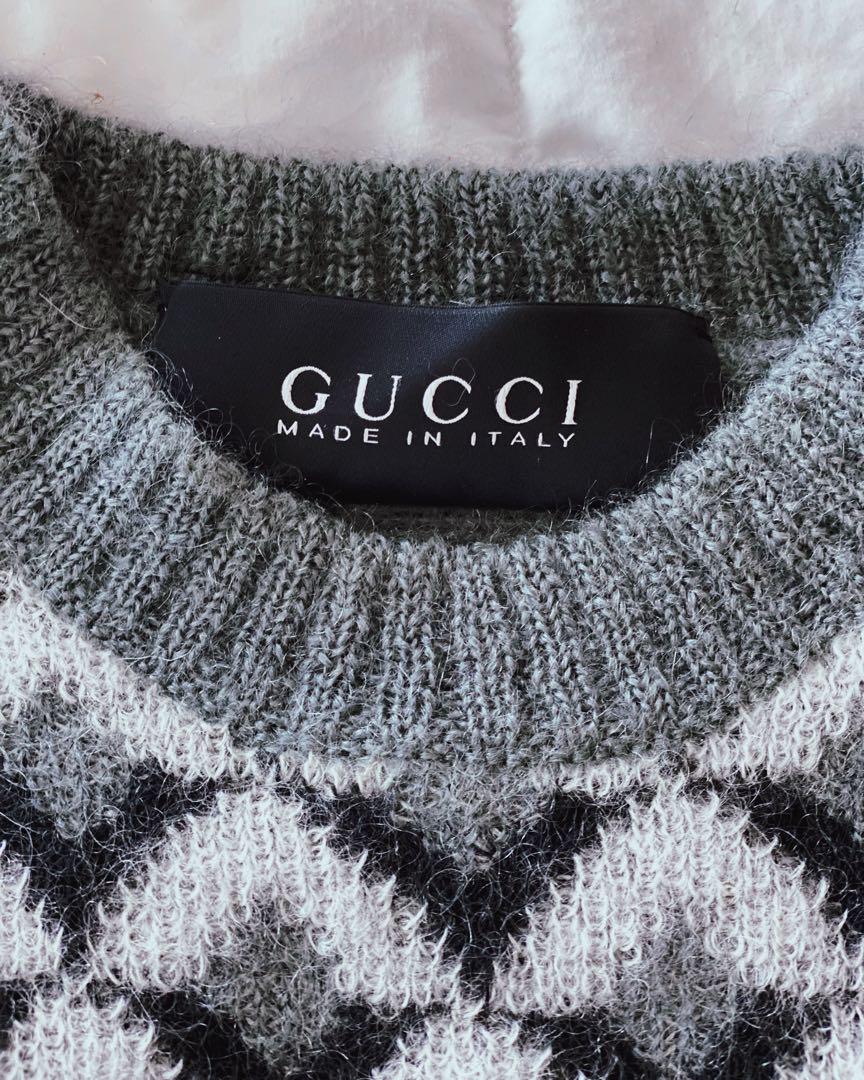 GUCCI ニットベスト ジオメトリック柄 アニマル柄