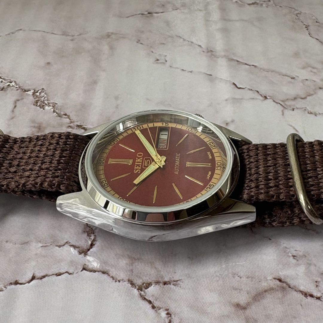 SEIKO 自動巻き 腕時計 オーバホール済アンティーク70Sレッド