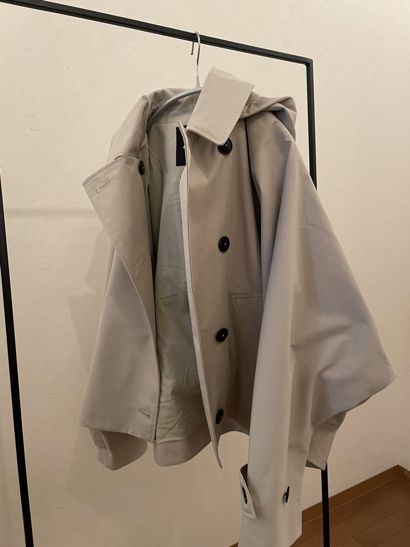 【ZARA】 ザラ 撥水加エ　フード脱着　ショートトレンチコート