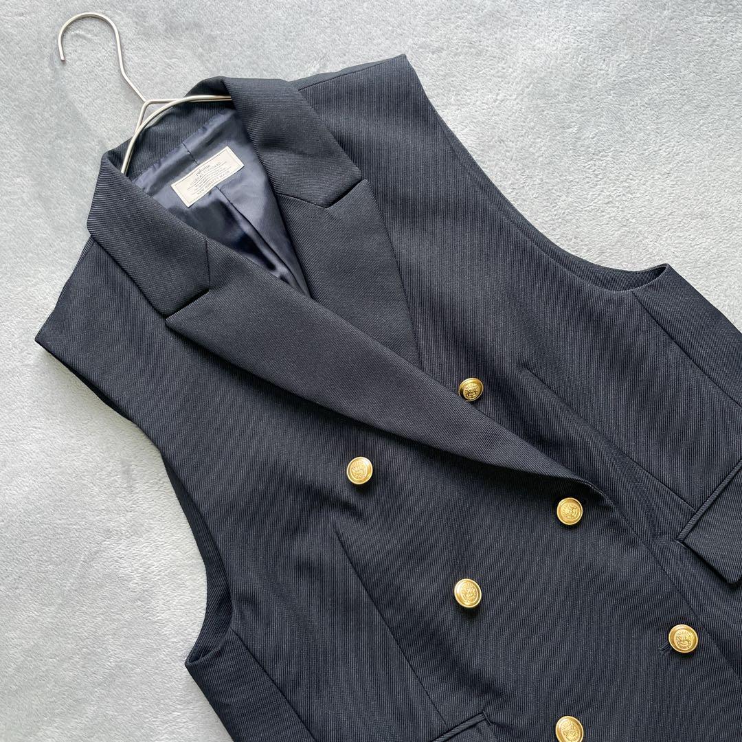 極美品　ジャーナルスタンダード　relume　T/Wギャバネイビージレ　金ボタン
