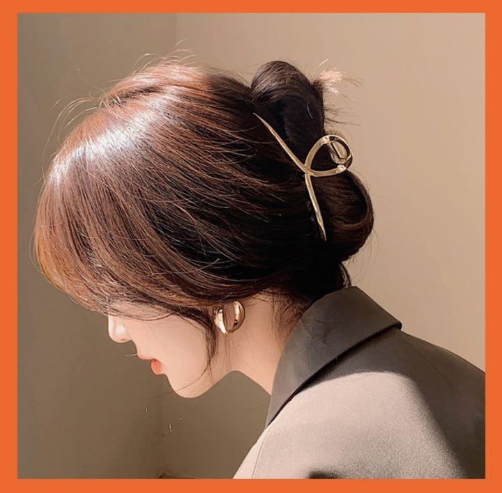 ヘアクリップ バレッタ ヘアアクセ ゴールド レディース バンズクリップ 韓国