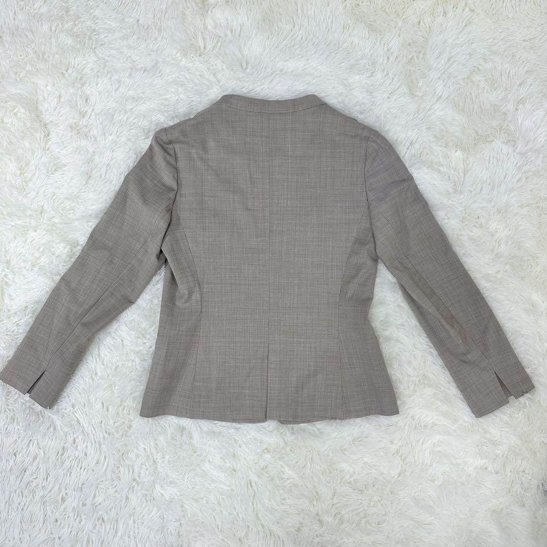 【美品】スーツカンパニー シー 春 夏 スーツ ノーカラー ベージュ 38 M