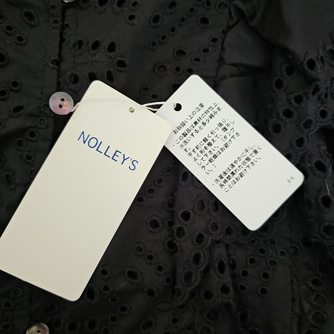 未使用　NOLLEY'S　ローン刺繍ボーラ―レースブラウス