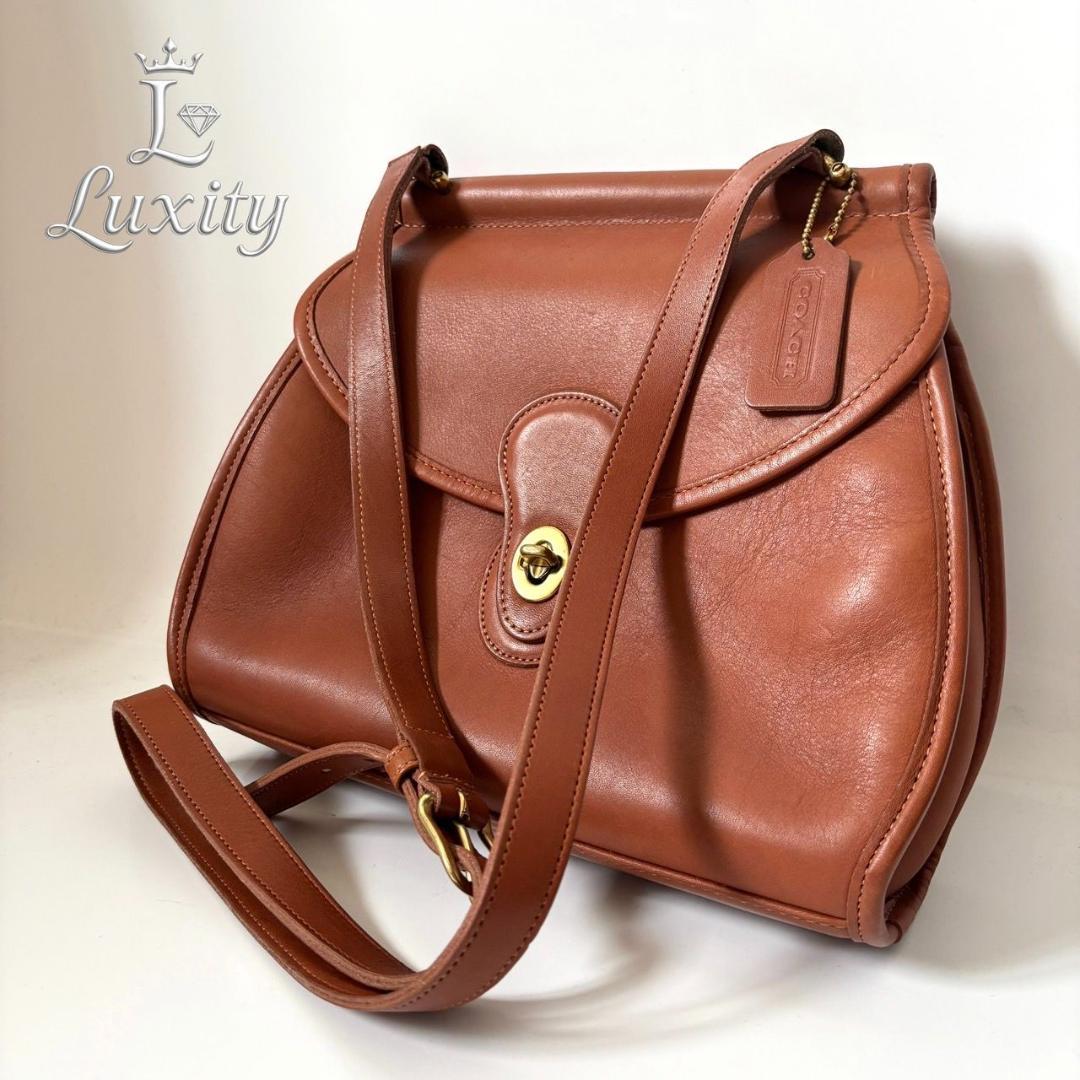 良品◎Coach Logan ショルダーバッグ グラブタンレザー Vintage