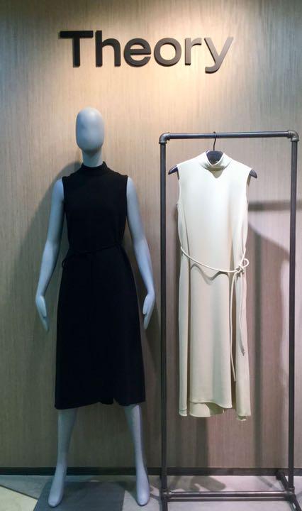 Theory 19aw モックネックミディ丈ワンピース ブラック