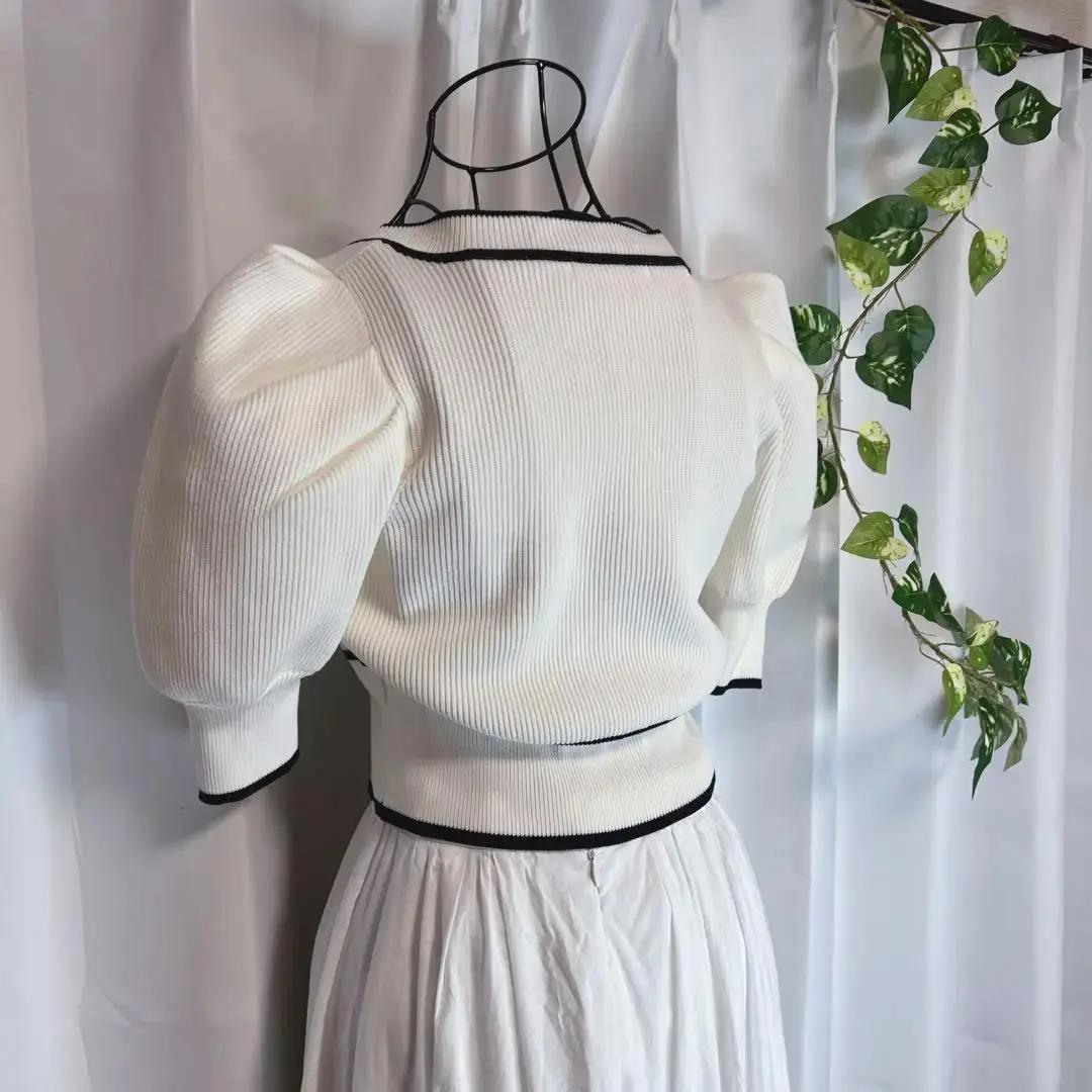 【新品未使用】SNIDEL バイカラークロップドニットプルオーバー　春服　夏服