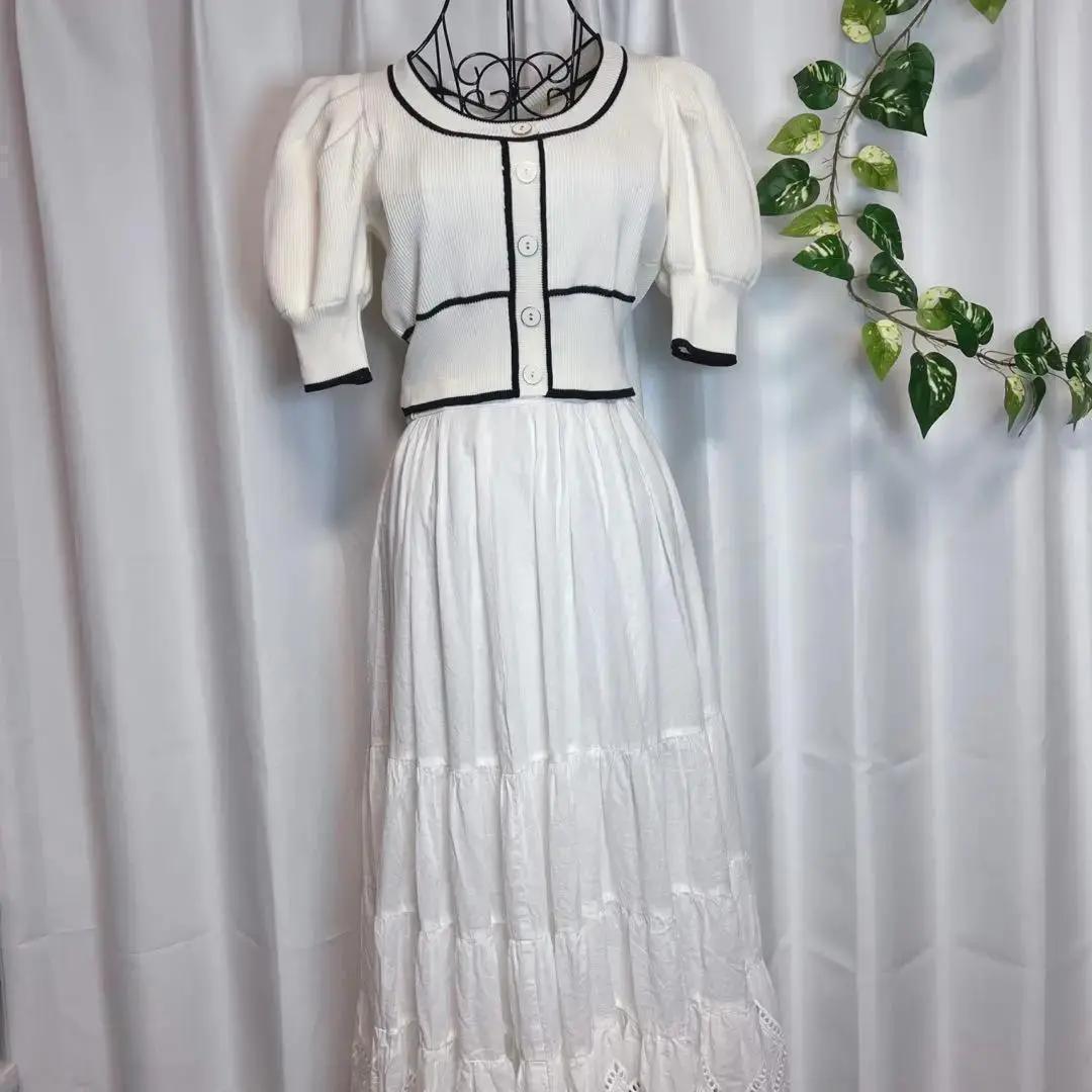 【新品未使用】SNIDEL バイカラークロップドニットプルオーバー　春服　夏服