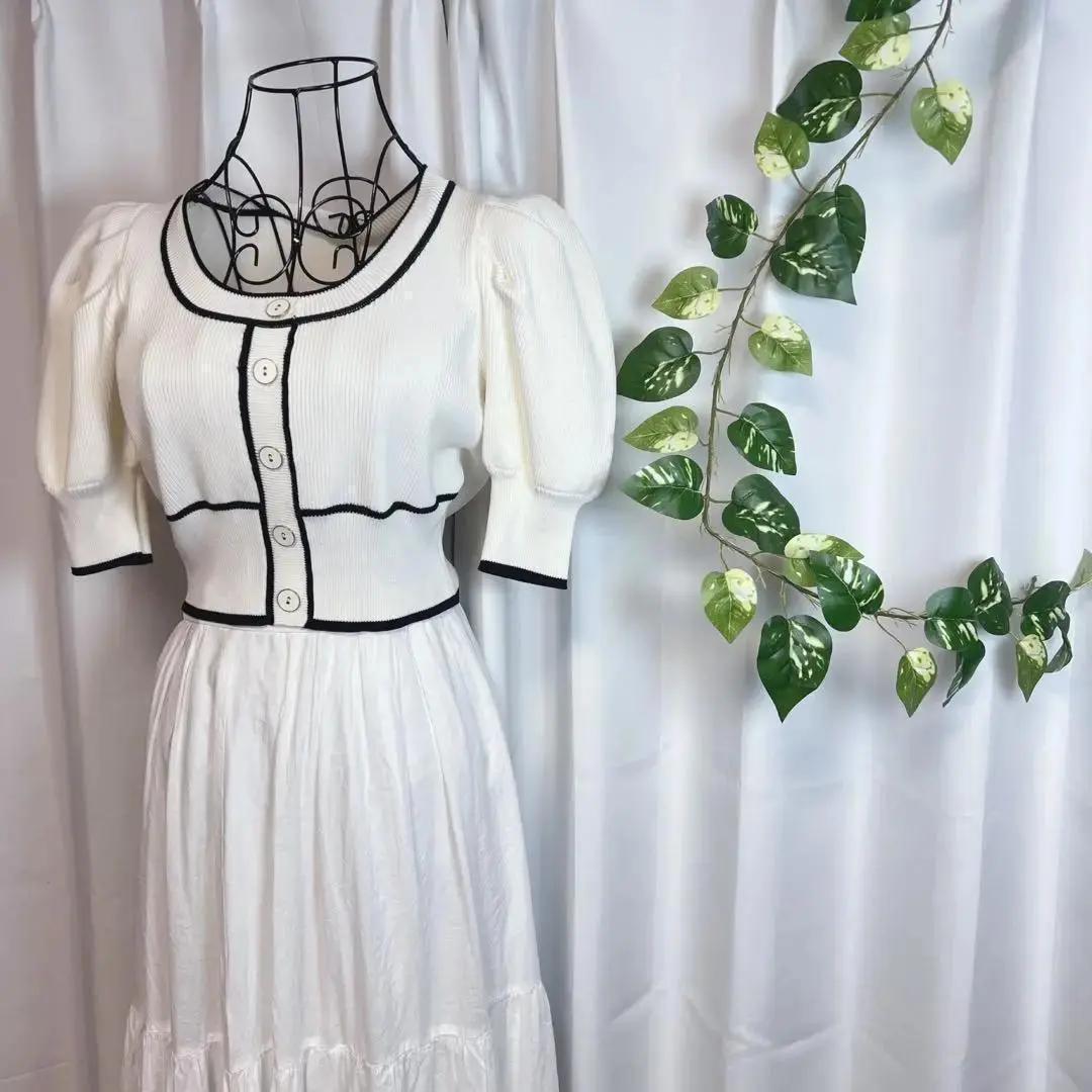 【新品未使用】SNIDEL バイカラークロップドニットプルオーバー　春服　夏服