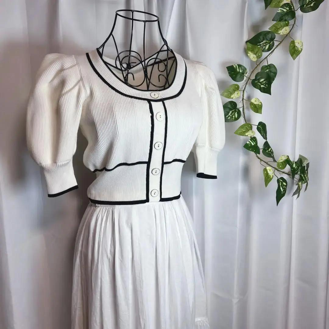 【新品未使用】SNIDEL バイカラークロップドニットプルオーバー　春服　夏服