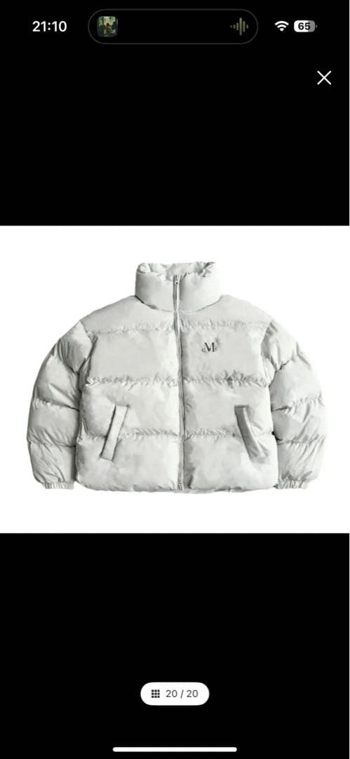 MUCENT ダウンジャケットライトグレー