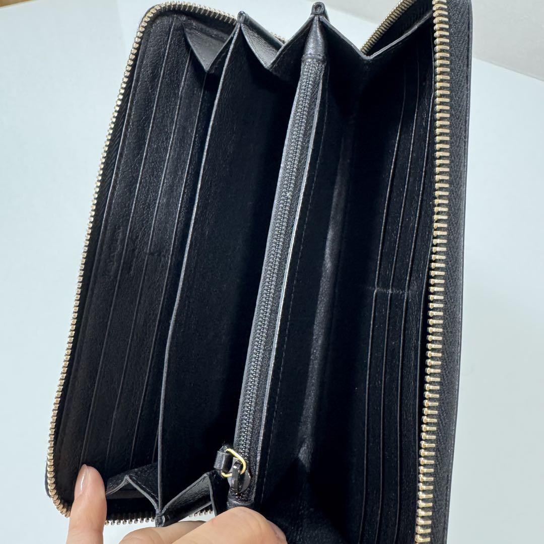 YSL イヴサンローラン 長財布 黒 レザー 箱カード付