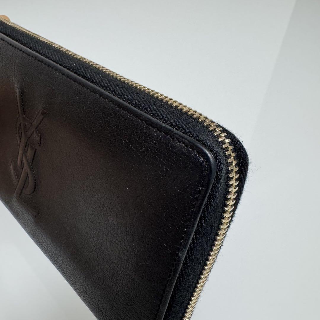 YSL イヴサンローラン 長財布 黒 レザー 箱カード付