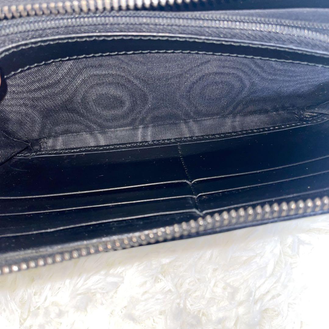 【美品】 GUCCI グッチ 長財布 ラウンドファスナー レザー グッチシマ