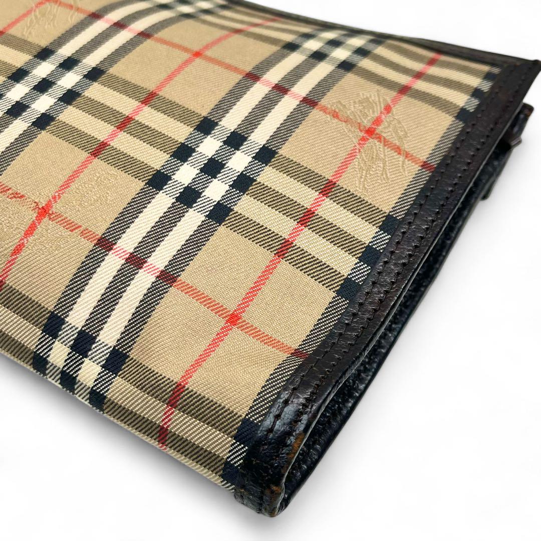 BURBERRY バーバリー　ポーチ　キャンバス　レザー　ノバチェック