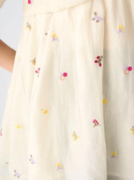 【新品】CELFORD 小花刺繍ペプラムブラウス CRM 36