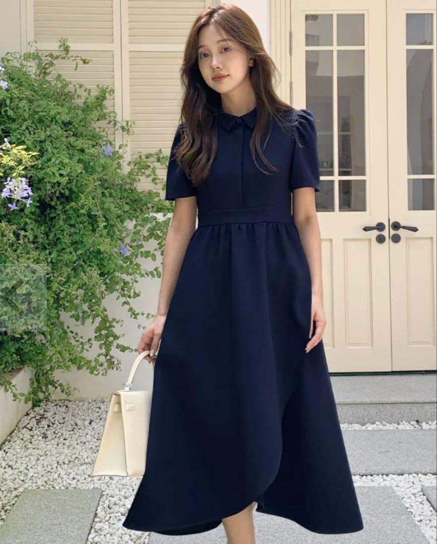 ILEHEM SHIRT DRESS ネイビー