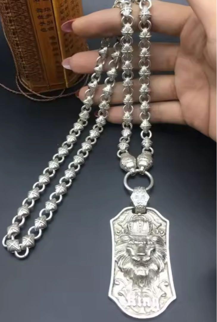 925シルバー ライオンネックレス　60センチメートル