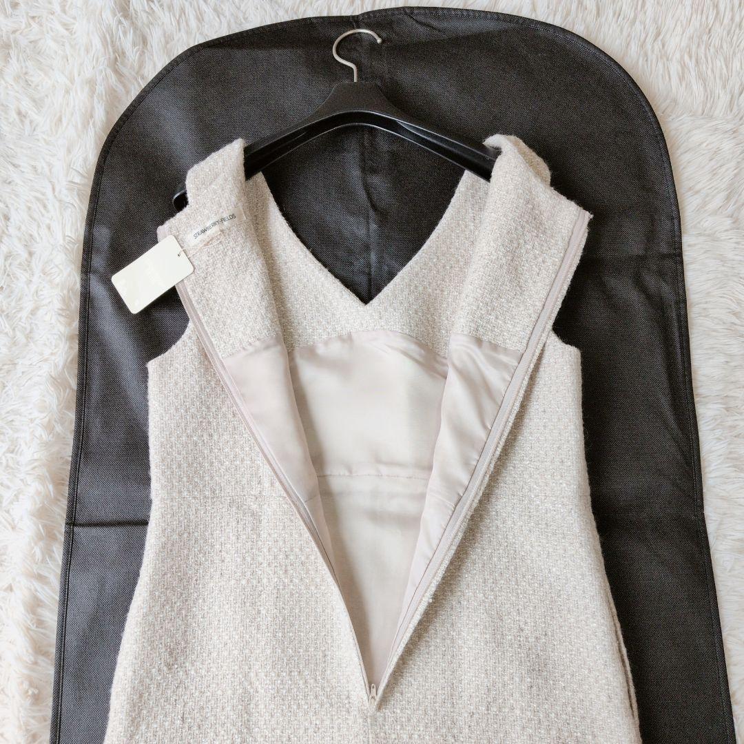 新品 ストロベリーフィールズ ワンピース ツイード ノースリーブ ベージュ M